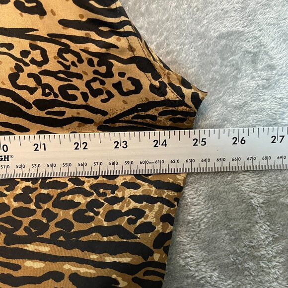 Vtg FUDA Women Animal Leopard Cheetah Silk Bomber Full Zip Structured Jacket M - Picture 9 of 12